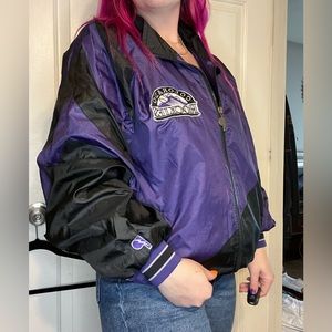 Colorado Rockies Pro Player MLB Windbreaker Jacket Zip Up Vintage Retro Dope
